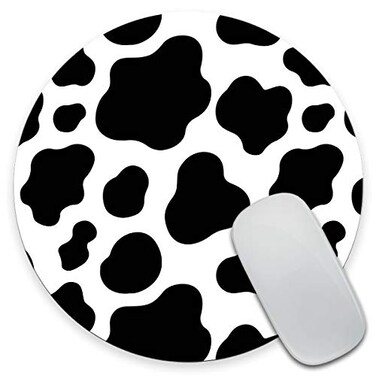 Amcove Mouse Pad Cow Texture Pattern Round Mousepad NonSlip Rubber Base Customized Gaming Mouse Mat for Laptop Computer PC