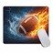 Amcove Mouse Pad Football Ball in Fire and Water Mousepad Rubber Gaming Mat 95 X 79 Inch 240mmX200mmX3mm