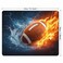 Amcove Mouse Pad Football Ball in Fire and Water Mousepad Rubber Gaming Mat 95 X 79 Inch 240mmX200mmX3mm