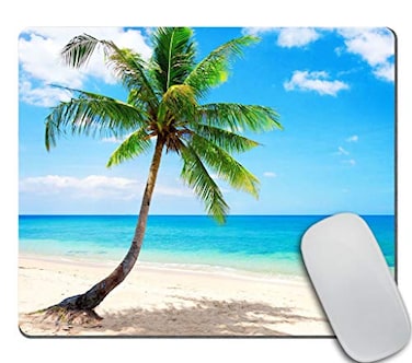 Amcove Ocean Mouse pad Beach Seaside Palm Tree Blue Sea and Sky Mousepad NonSlip Rubber Gaming Mouse Pad Rectangle Mouse Pads for Computers Laptop 95 X 79 Inch 240mmX200mmX3mm