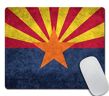 Amcove Office Mouse Pad Custom State Flag of Arizona with Distressed Vintage Textures Background Personality Desings Gaming Mouse Pad 95 X 79 Inch 240mmX200mmX3mm