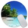 Amcove Tropical Paradise Sunshine Beach Coast Sea Palm Trees MousepadCustom Round Mouse Pad 79 x 79 x 012 Inch
