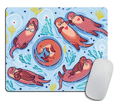 pingpi Animal Mouse pad Cute Brown Otters Rectangle NonSlip Rubber Mousepad 95 X 79 Inch 240mmX200mmX3mm