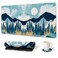 ARTSO ArtSo Large Gaming Mouse Pad Extended Desk Pad XL Keyboard Mat Long Mousepad Decor Writing Pad 315x157inch Non Slip Rubber Base with Stitched Edges for Work Game Abstract Mountain