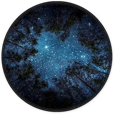Auhoahsil Mouse Pad Round Landscape Theme AntiSlip Rubber Mousepad with Durable Stitched Edges for Gaming Office Laptop Computer Men Women Kids Cute Custom Design 87 x 87 in Silent Night Sky