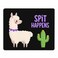 pingpi Cute Llamas Alpaca with Cactus Hand Drawn Cartoon Mouse pad with Lettering Quote Spit Happens