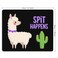 pingpi Cute Llamas Alpaca with Cactus Hand Drawn Cartoon Mouse pad with Lettering Quote Spit Happens