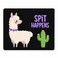 pingpi Cute Llamas Alpaca with Cactus Hand Drawn Cartoon Mouse pad with Lettering Quote Spit Happens