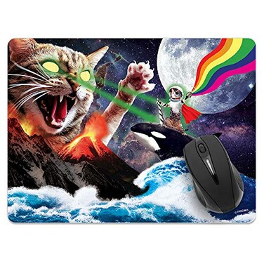 FINCIBO Extra Large XLarge Size NonSlip Rectangle Mousepad Whale Astronaut Cat Mouse Pad for Home Office and Gaming Desk