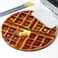 pingpi Giant Waffle with Melted Butter and Syrup Circle Mouse Pad Mousepad Funny Coworker Present Teacher Present Realistic Food Breakfast