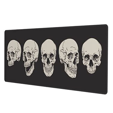 Yilad Human Skull Gaming Mouse Pad Non Slip XL Large Mousepad Stitched Edge Rubber Base Desk Mat for Laptop PC Computer