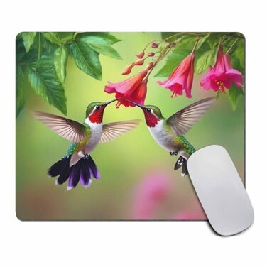 pingpi Hummingbird Flowers Mouse Pad Personalized Design NonSlip Rubber Mousepad