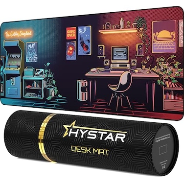 Hystar Extended Gaming Mouse Pad XXXL 45 x 20 5mm Thick Waterproof Surface Smooth Polyester Fabric and Natural Rubber Base Nostalgia