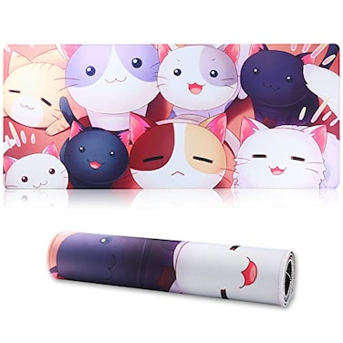 Jahosin Large Gaming Mouse Pad with Stitched Edges275x118In Extended Mouse Pad with NonSlip Natural Rubber Base for GamerDesktopOfficeHome 70x30 Cat