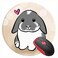 SUFPMP Mouse Pad Gray White Bunny Round Mousepad NonSlip Rubber Base Mouse Mat for Laptop and Computer