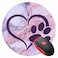 SUFPMP Mouse Pad Purple Dog Cat Paw Heart Pink Round Mousepad NonSlip Rubber Base Mouse Mat for Laptop and Computer