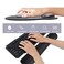 iVeze Mouse Pads with Wrist Support and Keyboard Wrist Rest Pad SetErgonomic PU Leather Mouse Pad for Laptop ComputerNon Slip Base Comfortable Mousepad Raised Memory Foam Easy Typing Pain Relief Black
