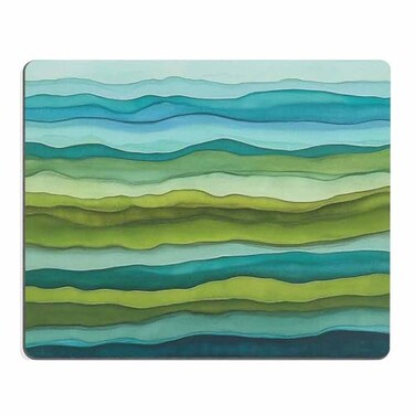 Mugod Blue and Green Waves Mouse Pad Abstract Stripes Dye Flow Sea Wave Line Mouse Mat NonSlip Rubber Base Mousepad for Computer Laptop PC Gaming Working Office Home 95x79 Inch