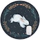 Qien BaiSei NonSlip Rubber Round Mouse PadCute White Rabbit Design Round Mouse pad 787 inch x 787 inch