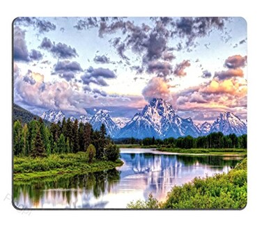 pingpi Gaming Mouse Pad Custom DesignGrand Teton Snowy Mountains Lake Tree Landscape95 X 79 Inch 240mmX200mmX3mm