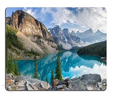 pingpi Pingpi Rectangular Rocky Mountains Nature Mouse Mat for Office Print Mousepad