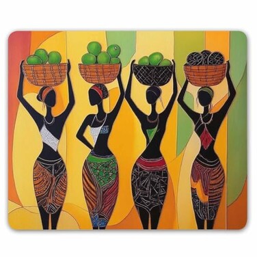 Smooffly African Gaming Mouse Pad CustomFour African Woman NonSlip Thick Rubber Large Mousepad Mat