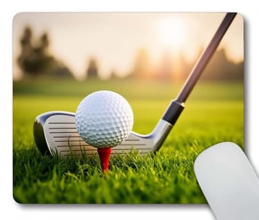 Smooffly Customized Rectangle NonSlip Rubber Mousepad Gaming Mouse Pad Golf Course Golf Club and Ball
