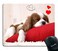 Smooffly Funny Dog Mouse Pad Red Cute Puppy Sleeping on a Pillow Dreaming of a Bone Personality Desings Gaming Mouse Pad