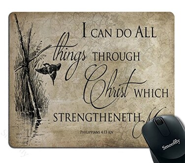 Smooffly Gaming Mouse Pad Custom Bible Verse Christian JesusI can do All Things Through Christ which strengtheneth mePhilippians 4 13