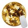 Smooffly Gold Disco Ball Round Mouse Pad Custom Cute Mouse Pad Sequin Disco Coaster Circular for Computers Laptop