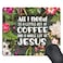 SSOIU All I Need Today is A Little Bit of Coffee and A Whole Lot of Jesus Quote Wood Rustic Mouse PadChristian Bible Verse Scripture Quote