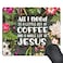 SSOIU All I Need Today is A Little Bit of Coffee and A Whole Lot of Jesus Quote Wood Rustic Mouse PadChristian Bible Verse Scripture Quote