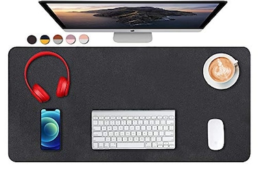 SUJAYU Dual Sided PU Leather Desk Pad Mouse Pad Office Desk Mat NonSlip Laptop Desk Pad Waterproof Desk Writing Pad for Office and Home 315 x 157 Black