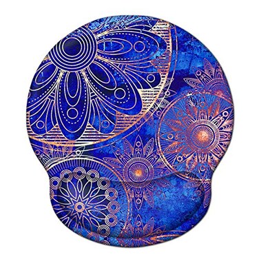 ToLuLu Ergonomic Mouse Pad Wrist Rest Support Gel Mouse Pads with Non Slip Rubber Base Memory Foam Mousepad Mouse Wrist Rest Pad for Laptop Computer Home Office Working Pain Relief Blue Mandala
