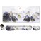 ToLuLu Extended Gaming Mouse Pad Memory Foam Ergonomic Keyboard Mouse Wrist Rest Support Set Large Desk Mat with Stitched Edges NonSlip Base Mousepad for Home Office Game Study Ink Mountain