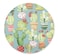 Qien BaiSei TuMeimei NonSlip Rubber Round Mouse Pad Cacti in pots on Turquoise