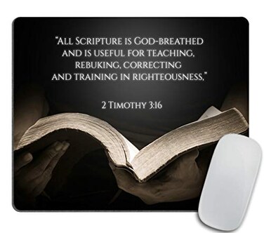 pingpi Vintage Bible Verse Background with The Bible Mouse pad Rectangle NonSlip Rubber Mousepad 95 X 79 Inch 240mmX200mmX3mm