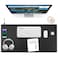 Firelison Wireless Charging Mouse Pad 2 in 1 Leather Multifunctional Office Desk Pad with NonSlip Rubber Base Waterproof Desk pad for ComputersOfficeWorkHomeDecor 36 x 17Black L