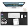 Firelison Wireless Charging Mouse Pad 2 in 1 Leather Multifunctional Office Desk Pad with NonSlip Rubber Base Waterproof Desk pad for ComputersOfficeWorkHomeDecor 36 x 17Black L