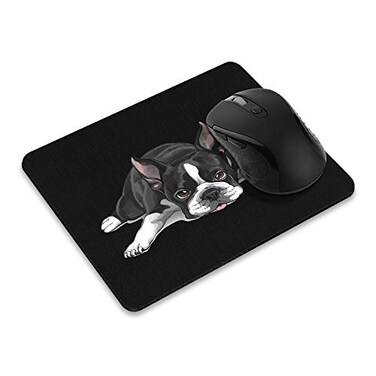 WIRESTER NonSlip Rectangle Mousepad Boston Terrier Dog Lying Down Looking Up Mouse Pad for Home Office and Gaming Desk