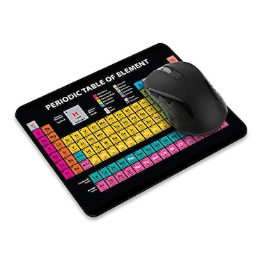 WIRESTER NonSlip Rectangle Mousepad Periodic Table of Elements Black Mouse Pad for Home Office and Gaming Desk