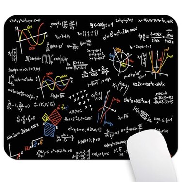 Wknoon Maths Science Gaming Mouse Pad Custom Design Colorful Math Formulas Slide Art Mouse Pads Cute Mat