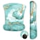 ARTSO ArtSo Keyboard Wrist Rest and Mouse Pad with Wrist Support Ergonomic Mouse Pad Durable Comfortable Lightweight for Easy Typing Pain Relief Memory Foam Keyboard Mousepad Set Teal Turqoise Marble