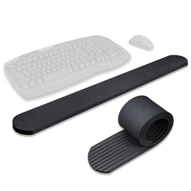 urbanhouse Extra Long Wrist Elbow Rest Pad for Desk and Table Continuous Rollable Arm Cushion Mat NonSlip Black 1 Each