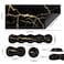 iLeadon Pad Set Large Gaming Mouse Pad Keyboard Wrist Rest Mouse Pad with Wrist Support Coaster Easy Typing Pain Relief 354x157in Desk Mat for Home Office Black Gold Marble