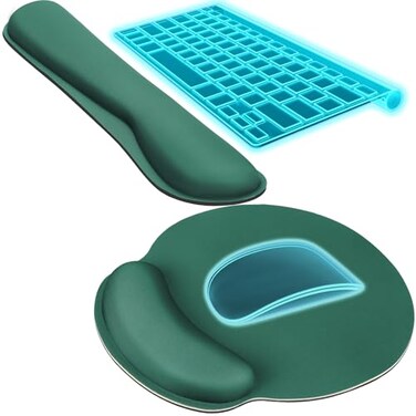 KTRIO Keyboard Wrist Rest Mouse Pad with Wrist Rest Set Forest Green