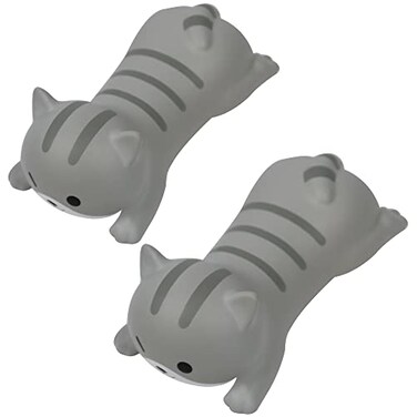 YOCUNKER Mouse Wrist Rest 2 Sets Cute Cat Design Mini Wrist Pad Soft Hand Rest Palm Rest Small Lightweight PortableWrist Support Mouse Wrist Cushion Arm Rest for StudyStudentWomen Gray