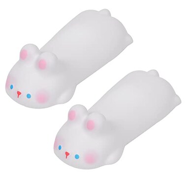YOCUNKER Mouse Wrist Rest 2 Sets Cute Rabbit Animal Design Mini Wrist Pad Soft Hand Rest Palm Rest Small Lightweight PortableWrist Support Mouse Cushion Arm Rest for StudyStudentWomen White