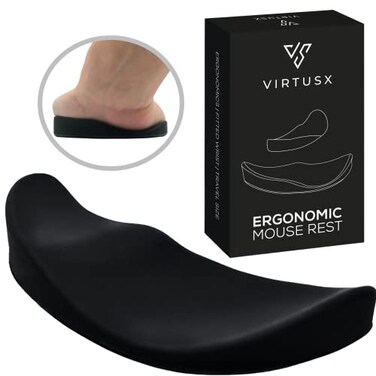 Enoch Virtusx Ergonomic Mouse Wrist Rest Gliding Palm Wrist Support Sliding Wrist Pad for Office Work Gaming Coding Designed for Carpal Tunnel Syndrome and Pain Relief Black
