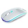 AIKOKOK Wireless Bluetooth Mouse Rechargeable Dual Mode Bluetooth 52 24G USB LED Lights Slim Silent Portable Computer Mouse for Laptop PC MacBook iPad Tablet Silver